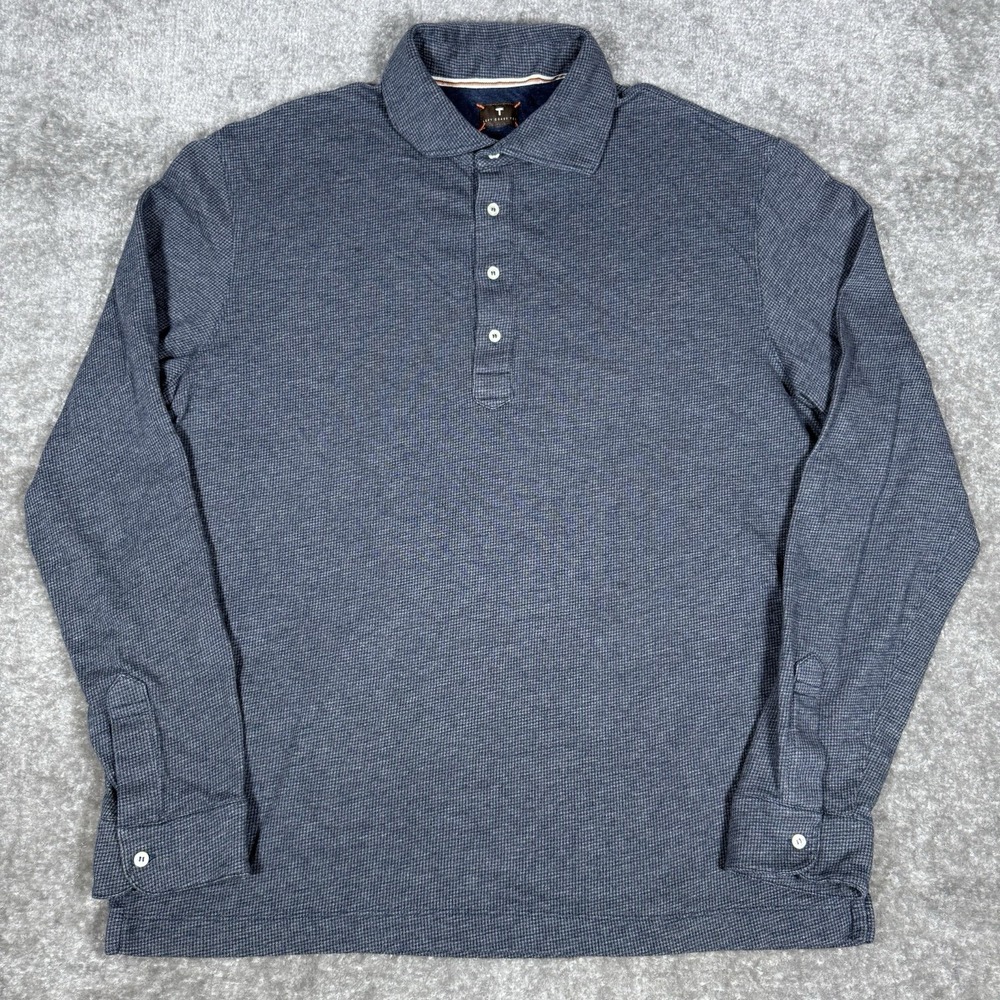Left Coast Tee Polo Shirt Men's Large Blue‎ Long Sleeve Soft Golf Skater